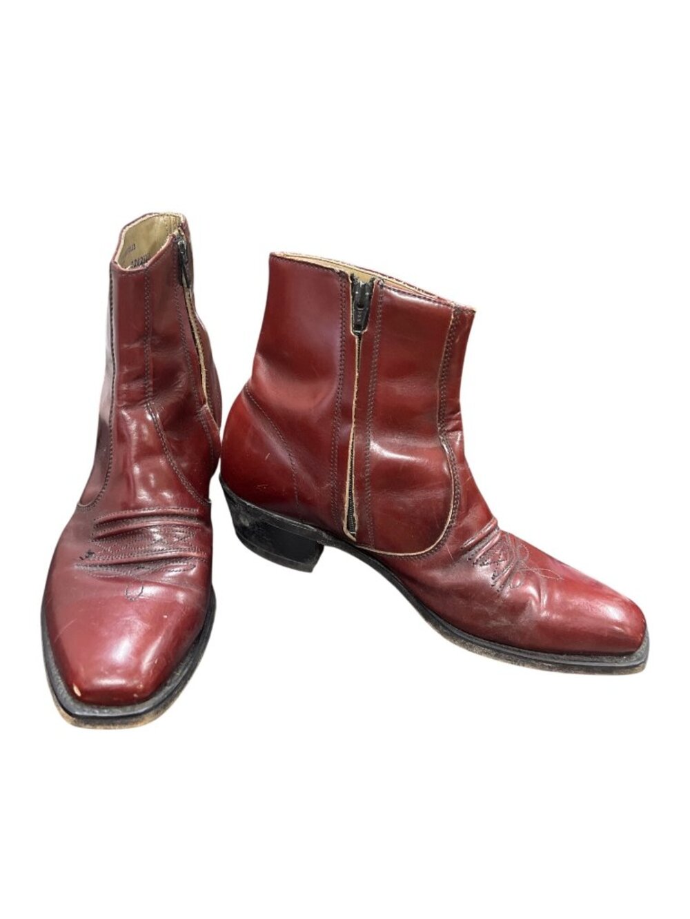 Hanover mens vtg USA made brown leather western ankle boots sz 9.5D SKU 10-872